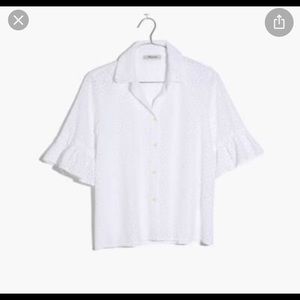 Madewell Eyelet Bell-sleeve Shirt